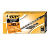 BIC Stylos à bille Cristal Xtra Bold – pointe grasse 1,6 mm – lot de 24, noir