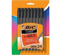 BIC Cristal Xtra Bold Ballpoint Pen, Bold Point (1.6mm) For Vivid And Dramatic Lines, Black Ballpoint Pens, 24-Count