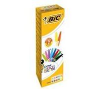 BIC Cristal Multicolour Stylos-Bille Pointe Large (1,6 mm) - Écriture Vive et Colorée - Couleurs Assorties, Boîte de 20