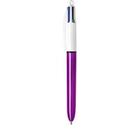 BIC Deutschland 4 COLOURS SHINE 1 stylo Blanc/violet métallisé 4 couleurs classiques