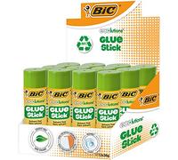 BIC ECOlutions Glue Stick - Bâtons de Colle Blanche Parfaits pour Papier et Carton, Sans Solvant - 36 g, lot de 12