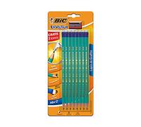 Bic Ecolution Evolution 8 Crayons Graphites 655 Hb Embout Gomme