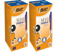 BIC Ecriture M10 Original Stylos-Bille Rétractables Pointe Fine (0,8 mm) - Encre De Couleur Bleue, Boîte de 50 (Lot de 2)
