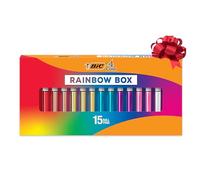 BIC Ensemble 4 couleurs Rainbow Shine édition limitée, boîte de 15 stylos, stylos à bille rétractables, pointe moyenne (1 mm). Commencez votre collection de 4 couleurs dès maintenant
