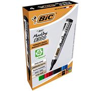 BIC Marqueurs permanents MARKING 2300 – étui de 4 – pointe biseautée large N/B/R/V
