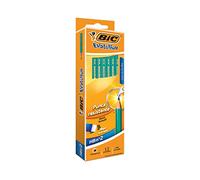 BIC Evolution Original Crayons à Papier avec Gomme Intégrée , Certifiés NF Environnement, Pointe HB, Boîte de 12
