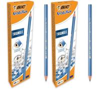 BIC Evolution Triangle Crayons à Papier Triangulaires, HB, Papeterie Indispensable, Resiste Aux Chocs, Boîte de 12 (Lot de 2)