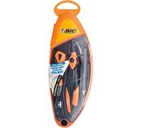BIC Experience Compas Interchangeable Mine ou Crayon à Papier - Corps Métallique, Coffret Complet