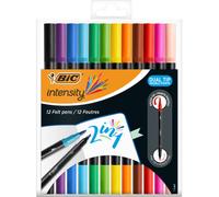 BIC Feutre de coloriage DUAL BRUSH 2in1 étui de 12 couleurs assorties