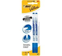 BIC® - Feutre effaçable à sec bleu Velleda® 1721 - Fin x2