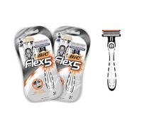 BIC Flex 5 - 6 Rasoirs Jetables pour Homme à 5 Lames avec Bande Lubrifiante pour un Rasage Précis et Confortable - Lot de 2 Blisters de 3
