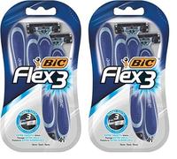 BIC Flex3 Rasoirs Jetables pour Homme - Blister de 4 (Lot de 2)