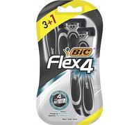 BIC Rasoirs jetables Flex4 pour homme – 4 lames mobiles, tête pivotante – Pack 3
