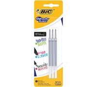 BIC Gel-ocity Illusion Recharges Stylo Gel Effaçable Pointe Moyenne (0,7 mm) - Noir, Blister de 3