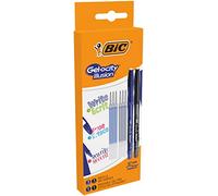 BIC Gel-ocity Illusion Stylo Gel Effaçable Pointe Moyenne (0,7 mm) - Bleu et Noir, Pack carton de 2 + 6 Recharges