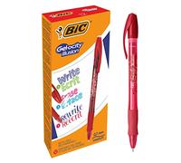 BIC Gel-ocity Illusion Stylos Gel Effaçables Pointe Moyenne (0,7 mm) - Rouge, Boîte de 12