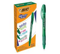 BIC Gel-ocity Illusion Stylos Gel Effaçables Pointe Moyenne (0,7 mm) - Vert, Boîte de 12