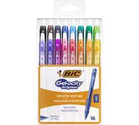 BIC Gel-ocity Original Stylos Gel Rétractables Pointe Moyenne (0,7 mm) - Couleurs Assorties, Pochette de 16