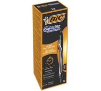 Bic Gel-Ocity Quick Dry Noir Stylo À Bille Rétractable Avec Clip Moyen 12 Pièces