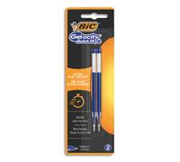 BIC Gel-ocity Quick Dry Recharges Stylo Gel Pointe Moyenne (0,7 mm) - Bleu, Blister de 2