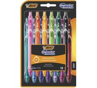 BIC Gel-ocity Quick Dry - Stylo à encre gel rétractable 0,7 mm, couleurs assorties, blister 13