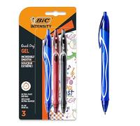 BIC Gel-ocity Quick Dry - Stylos-Gel Rétractables Séchage Ultra-Rapide - Pointe Moyenne (0,7 mm) - Couleurs Assorties, Blister de 3