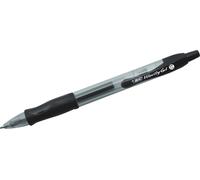 BIC Gel-ocity - Stylos Gel Rétractables et Rechargeables - Pointe Moyenne (0,7 mm) - Noir, Boîte de 12