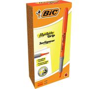 Bic Highlighter Grip Pens - Orange, Box of 12 Orange Box x 12