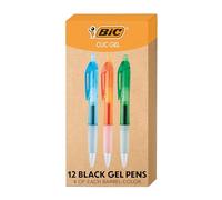BIC Intensity Clic Lot de 12 Stylos Encre Gel Rétractables à Pointe Moyenne (0,7 mm) avec Prise en Main Confortable (l'emballage peut varier)