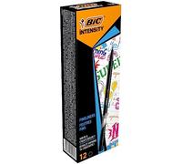BIC Intensity Feutres d'écriture, Pointe Fine (0,4 mm), Idéal Pour Ecrire Et Dessiner, Couleur Noire, Boîte de 12