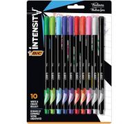 BIC Intensity Fineliner Lot de 10 marqueurs à pointe fine 0,4 mm Couleurs assorties