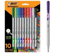 BIC Intensity Fineliner Marker Pen, Medium Point (0.7mm), Assorted Colors, 10 Count, Bold and Smooth Writing