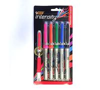 BIC Intensity Lot de 5 marqueurs permanents à pointe ultra fine pour verre, métal, CD, papier couché, photos et plastiques Couleurs assorties