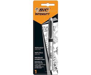 BIC Intensity Marqueur Permanent Pointe Ultra-Fine - Noir, Blister de 1