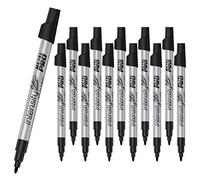 BIC Intensity Metal PRO Lot de 12 marqueurs permanents à pointe fine pour bois, verre, plastique et métal - Noir (emballage d’origine)