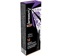 BIC Intensity Stylo Feutre d'écriture Pointe Fine et Corps Noir Verni - Violet intense, Boîte de 12