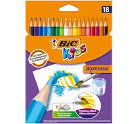 BIC Etui de 18 crayons de couleur KIDS AQUACOULEUR 18 Couleurs
