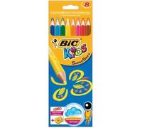 Bic kids soft etui carton de 8 crayons de couleur + taille crayon G