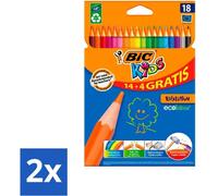 Bic Kids - Crayons de couleur - Couleurs variées - Eco - Evolution - 18 crayons - Pack avantage - 2 pièces