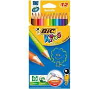 BIC KIDS Crayons de couleur Evolution ecolutions étui carton 12 pièces