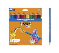 BIC Kids Ecriture Evolution ECOlutions Crayons de Couleur Eco-responsables - Couleurs Assorties, Etui Carton de 24