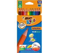 BIC Kids Crayons de couleur Evolution Ecolutions Coloris assortis 12 unités