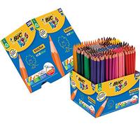 BIC Kids Evolution Crayons de Couleur en Résine Synthétique sans Bois, sans Écharde, dès 5 ans - 16 couleurs Assorties, Pack Spécial École de 288