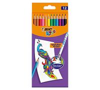 BIC Crayons de couleur Evolution Illusion effaçables – Lot de 12