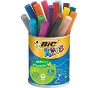 BIC Kids Visacolor XL Feutres de Coloriage à Pointe Large Et Résistante, Lavables, Encre à base d'eau - Couleurs Assorties, Pot de 18