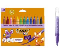 BIC KIDS Feutres de coloriage Comfort Jumbo étui carton 12 pièces