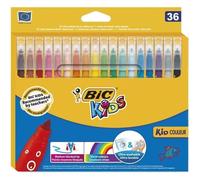 BIC Kids Feutres Kid Couleur lavables pointe moyenne couleurs assorties étui carton 36