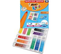 BIC Kids Kid Couleur XL Feutres de Coloriage à Pointe Large - Couleurs Assorties, Classpack de 96