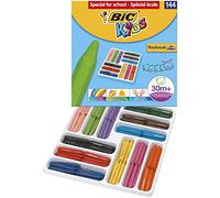 BIC Kids Plastidecor Triangle Craies de Coloriage - Couleurs Assorties, Classpack de 144