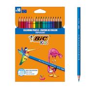 BIC Kids Crayons de couleur Tropicolors Enfants de plus de 5 ans Couleurs assorties étui carton 18